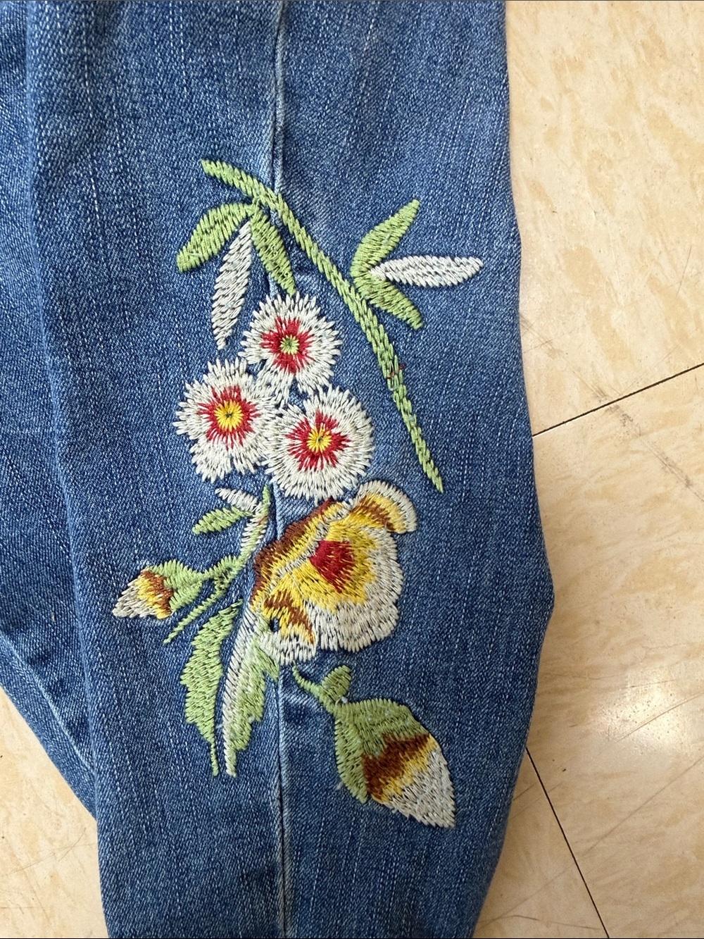 Royalty For Me Blue Embroidered Ankle Jeans - Picture 2 of 5